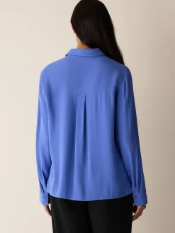 Silk Georgette Crepe Classic Collar Shirt