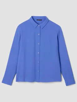 Silk Georgette Crepe Classic Collar Shirt