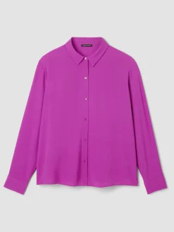 Silk Georgette Crepe Classic Collar Shirt