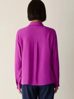 Silk Georgette Crepe Classic Collar Shirt
