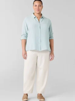 Silk Georgette Crepe Classic Collar Shirt