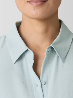 Silk Georgette Crepe Classic Collar Shirt