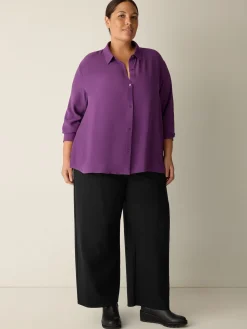 Silk Georgette Crepe Classic Collar Shirt