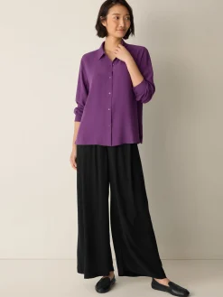 Silk Georgette Crepe Classic Collar Shirt