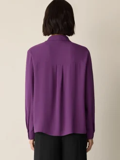 Silk Georgette Crepe Classic Collar Shirt