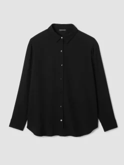 Silk Georgette Crepe Classic Collar Shirt