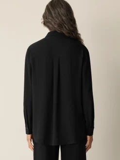 Silk Georgette Crepe Classic Collar Shirt