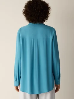 Silk Georgette Crepe Classic Collar Shirt