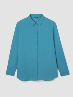 Silk Georgette Crepe Classic Collar Shirt