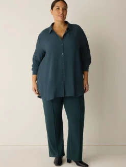 Silk Georgette Crepe Classic Collar Shirt