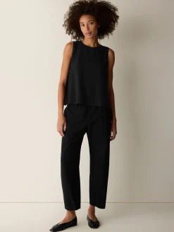 Silk Georgette Crepe Round Neck Tank