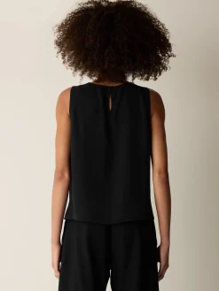 Silk Georgette Crepe Round Neck Tank