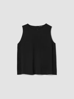 Silk Georgette Crepe Round Neck Tank