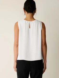 Silk Georgette Crepe Round Neck Tank