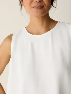 Silk Georgette Crepe Round Neck Tank