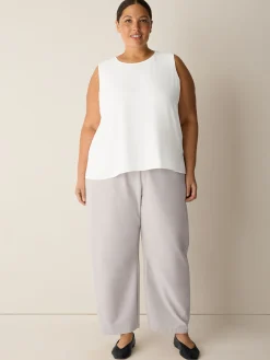 Silk Georgette Crepe Round Neck Tank