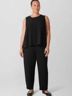 Silk Georgette Crepe Round Neck Tank