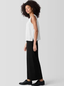 Silk Georgette Crepe Round Neck Tank