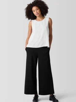 Silk Georgette Crepe Round Neck Tank