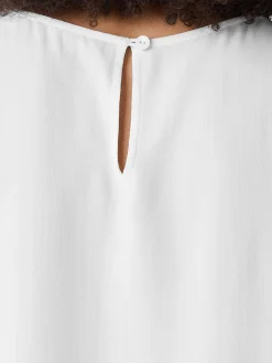 Silk Georgette Crepe Round Neck Tank