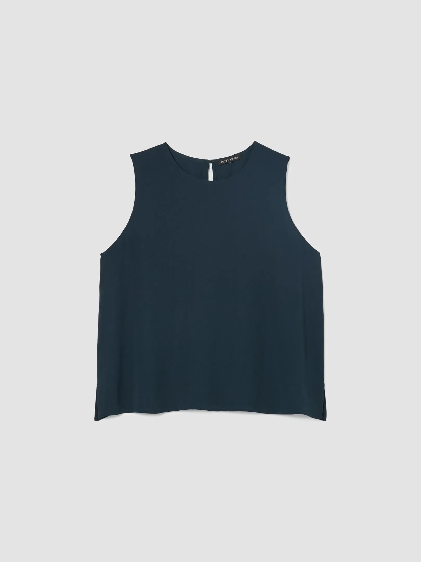 Silk Georgette Crepe Round Neck Tank