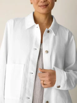 Slubby Organic Cotton Linen Classic Collar Jacket