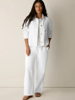 Slubby Organic Cotton Linen Classic Collar Jacket