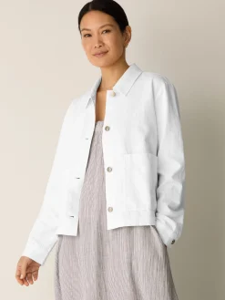 Slubby Organic Cotton Linen Classic Collar Jacket