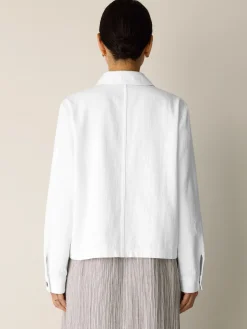 Slubby Organic Cotton Linen Classic Collar Jacket