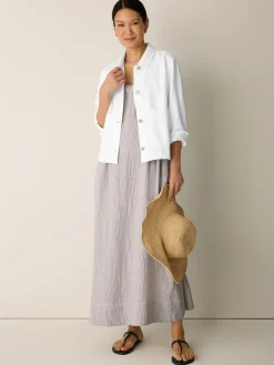 Slubby Organic Cotton Linen Classic Collar Jacket