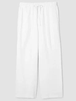 Slubby Organic Cotton Linen Full-Length Straight Pant