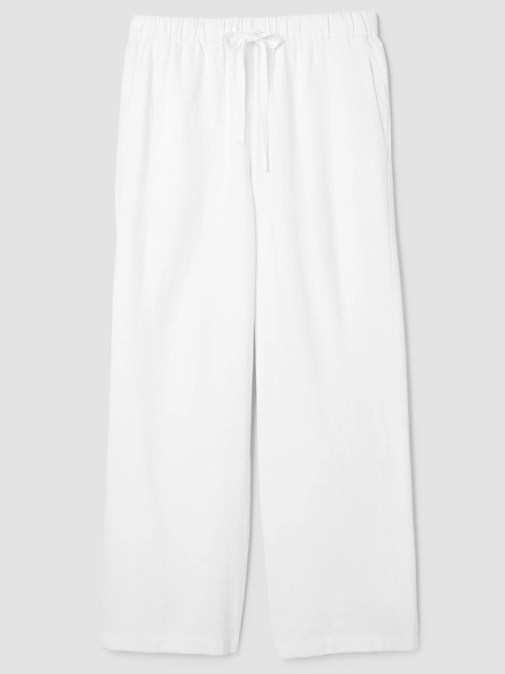 Slubby Organic Cotton Linen Full-Length Straight Pant
