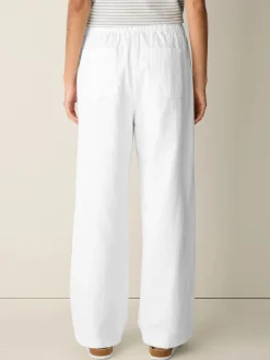 Slubby Organic Cotton Linen Full-Length Straight Pant