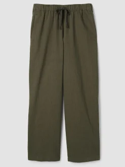 Slubby Organic Cotton Linen Full-Length Straight Pant