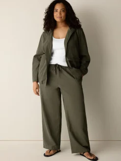 Slubby Organic Cotton Linen Full-Length Straight Pant