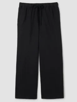 Slubby Organic Cotton Linen Full-Length Straight Pant