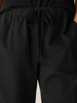 Slubby Organic Cotton Linen Full-Length Straight Pant