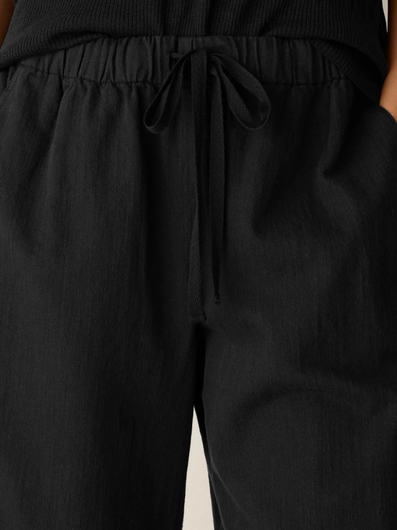 Slubby Organic Cotton Linen Full-Length Straight Pant