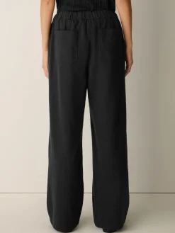 Slubby Organic Cotton Linen Full-Length Straight Pant