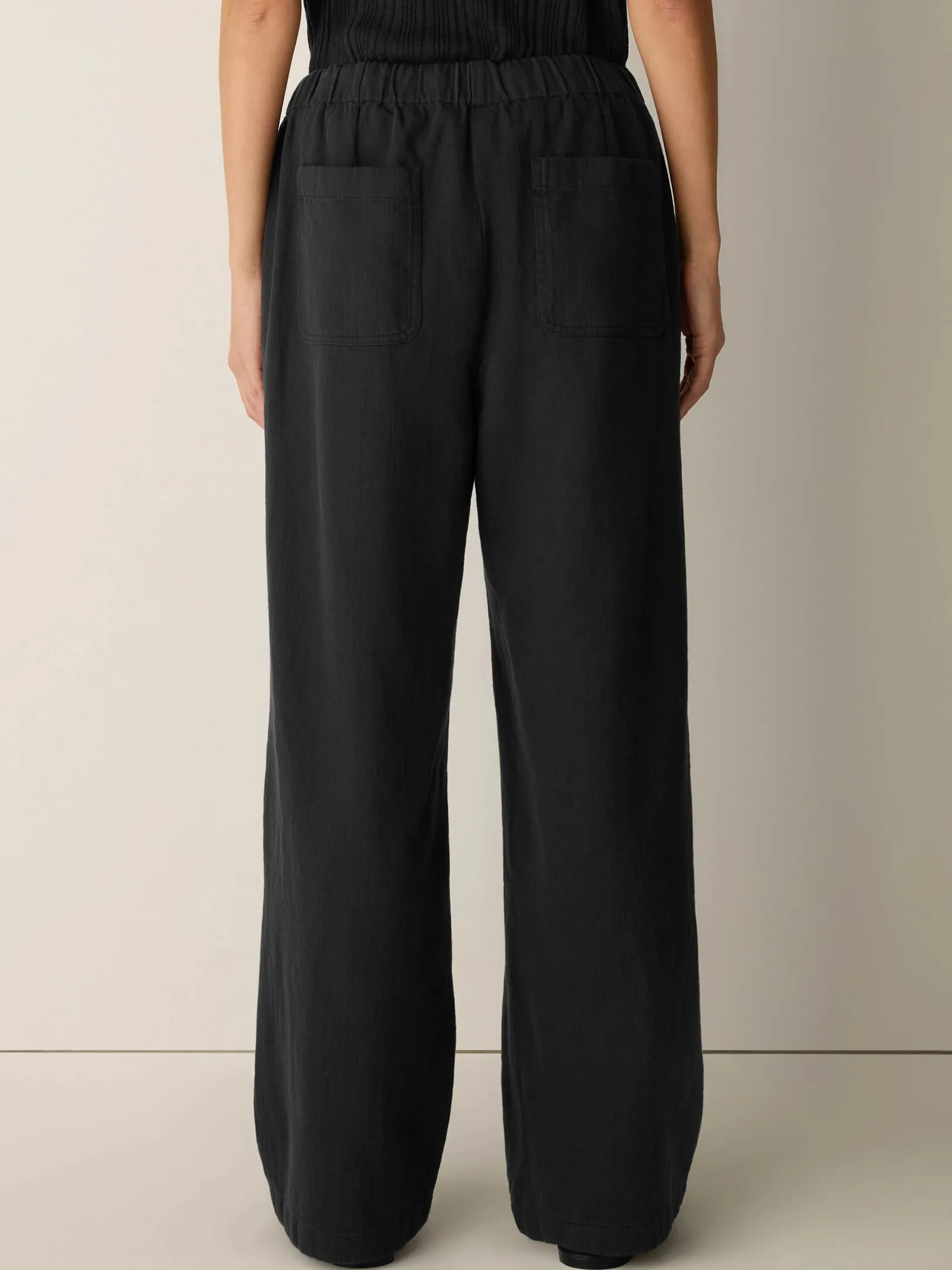 Slubby Organic Cotton Linen Full-Length Straight Pant