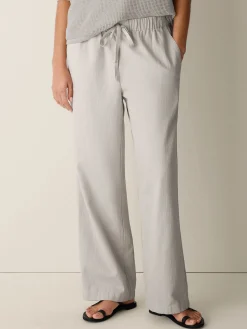 Slubby Organic Cotton Linen Full-Length Straight Pant