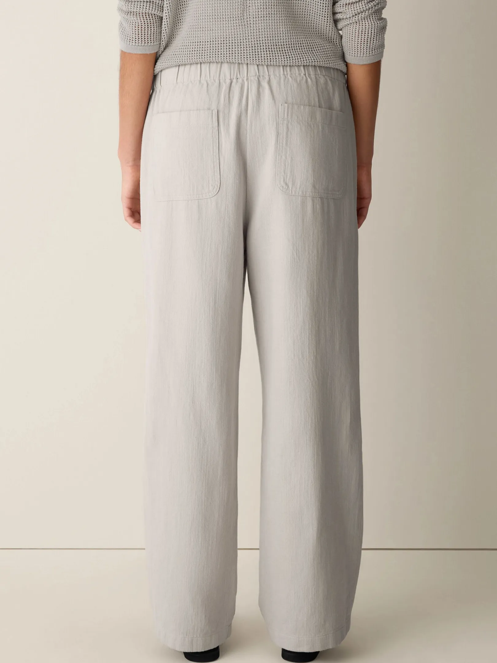 Slubby Organic Cotton Linen Full-Length Straight Pant
