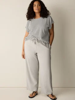 Slubby Organic Cotton Linen Full-Length Straight Pant