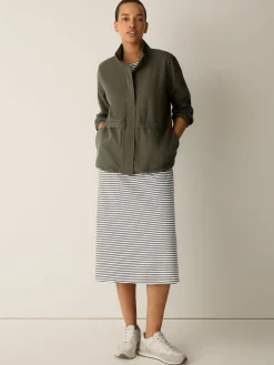 Slubby Organic Cotton Linen High Collar Jacket