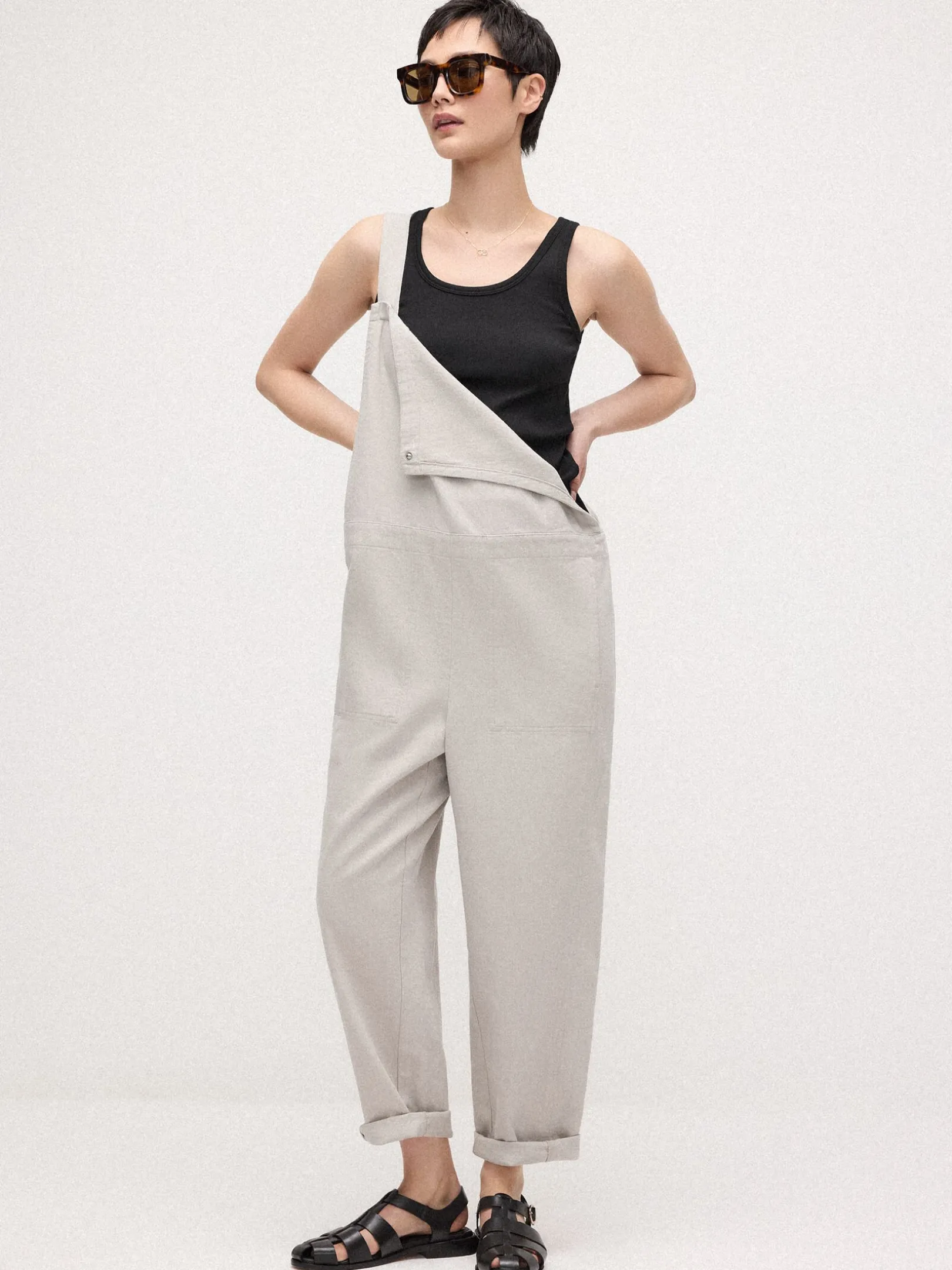 Slubby Organic Cotton Linen Overalls