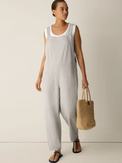 Slubby Organic Cotton Linen Overalls