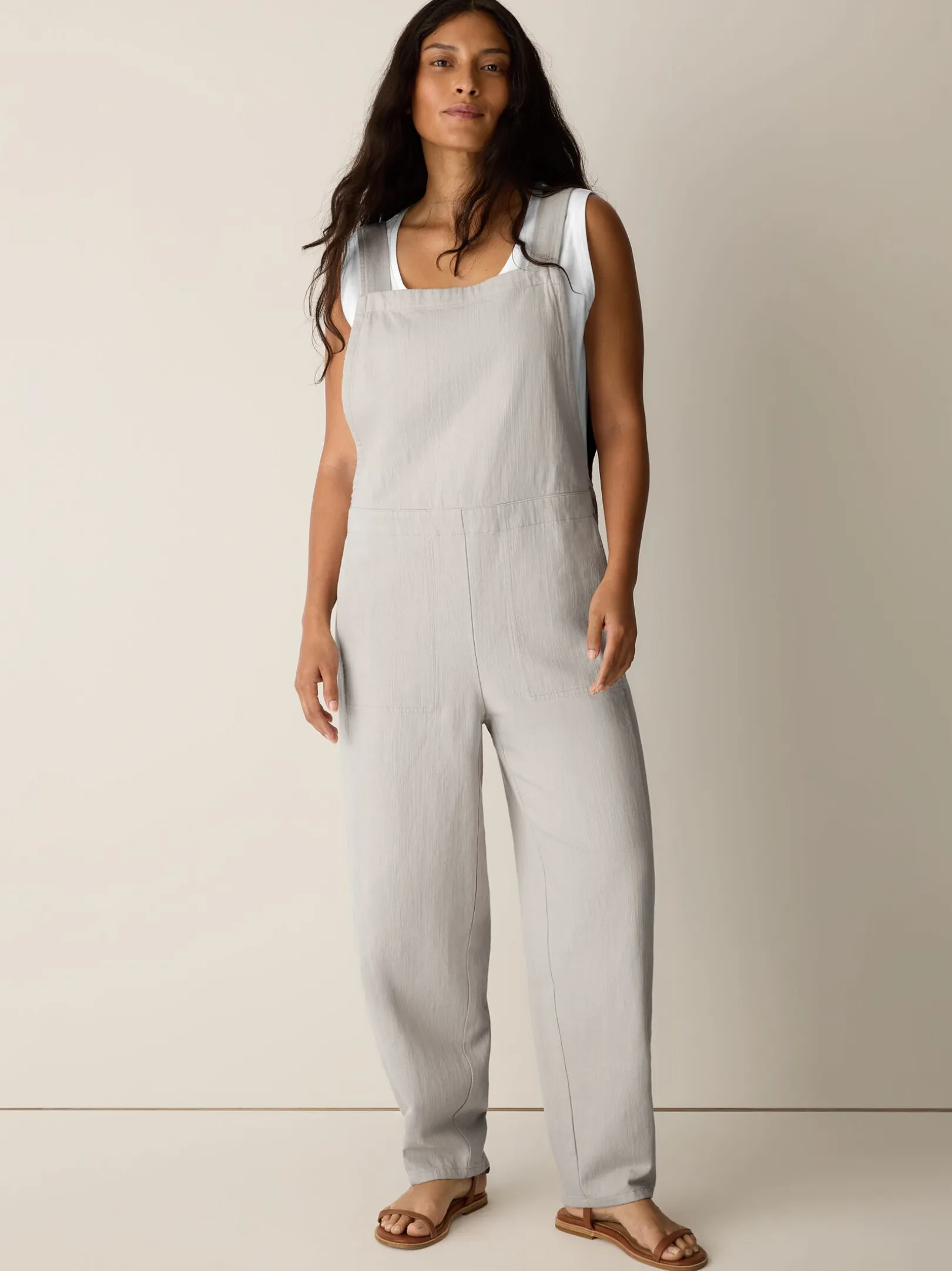 Slubby Organic Cotton Linen Overalls