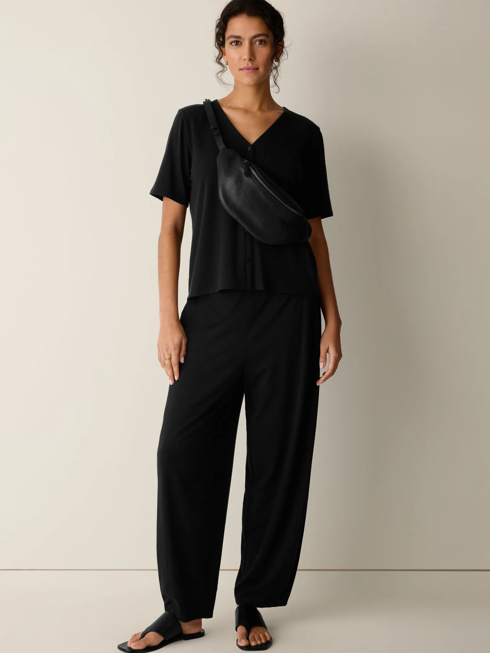 Stretch Jersey Knit Lantern Pant