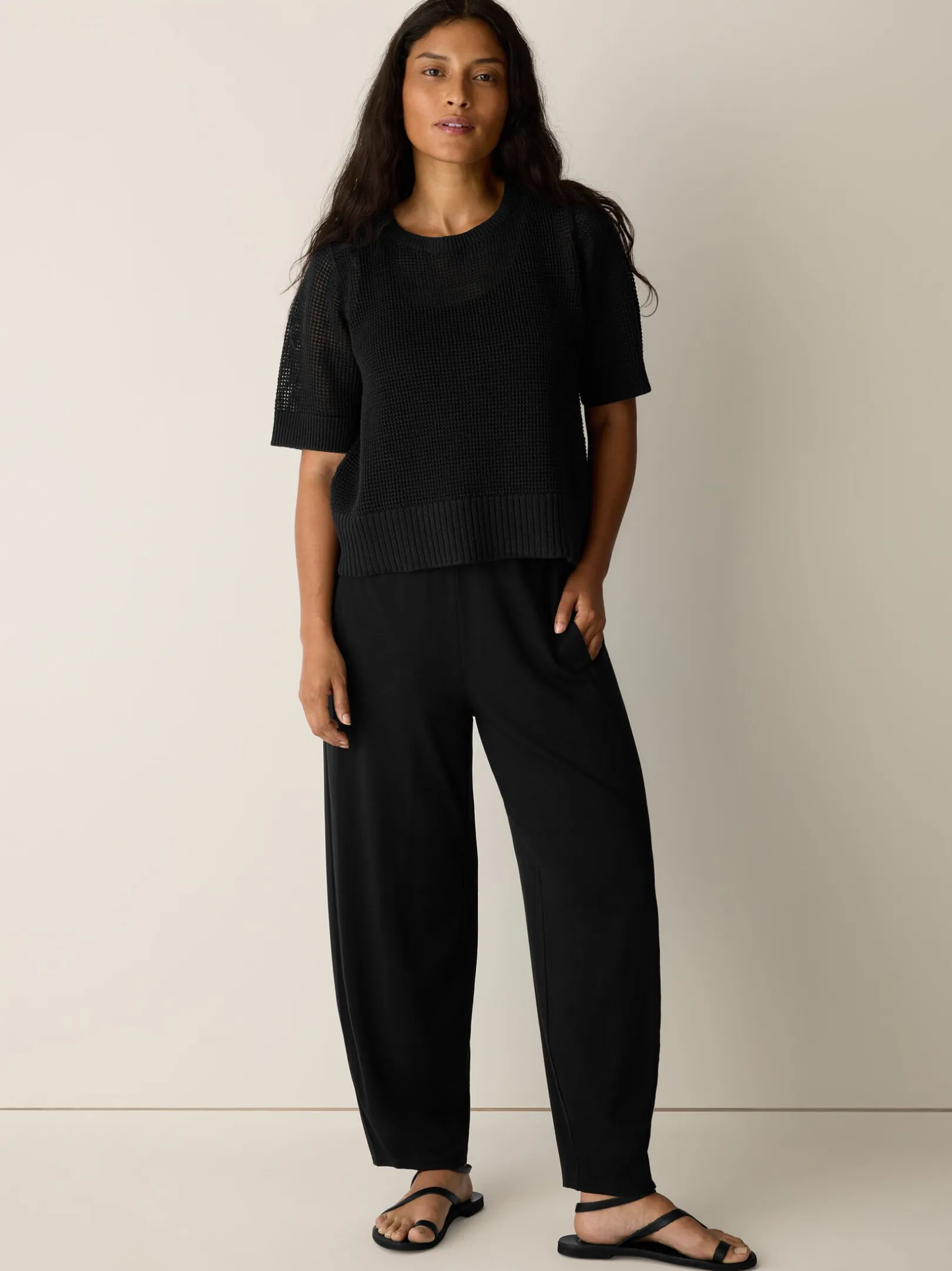Stretch Jersey Knit Lantern Pant