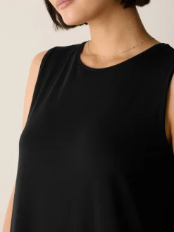Stretch Jersey Knit Round Neck Dress